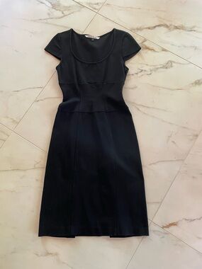 DVF black suiting dress